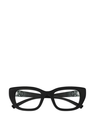 Gucci Logo-plaque Glasses In Black