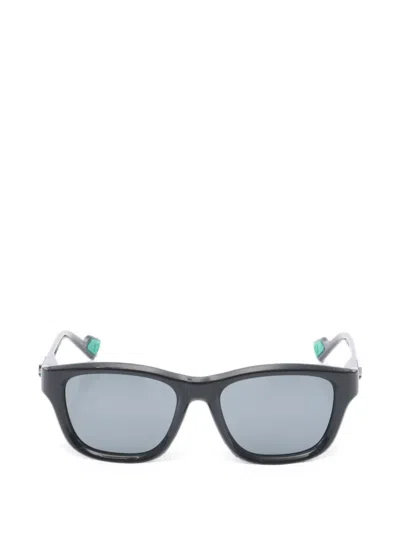 Pre-owned Gucci Logo-plaque Square-frame Sunglasses In Black