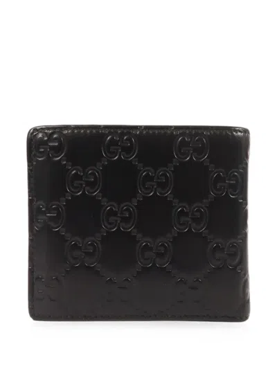 Pre-owned Gucci Logo-plaque Wallet In Black