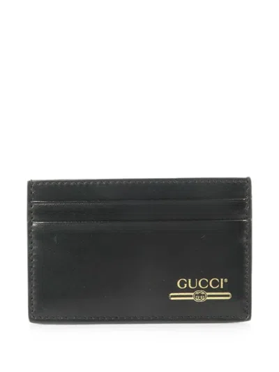 Pre-owned Gucci Logo-print Card Holder In Black