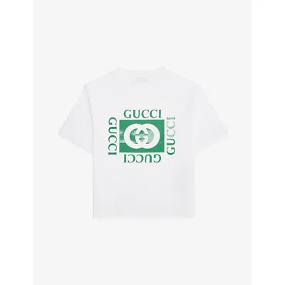 Gucci Kids' Logo-print Cotton T-shirt 4- In White