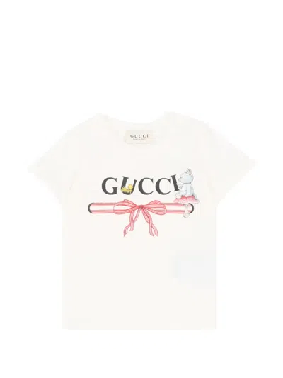 Gucci Babies' Logo-print Cotton T-shirt In White