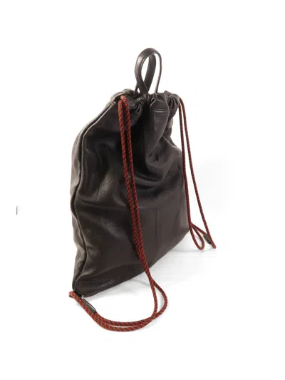 Pre-owned Gucci Logo-print Drawstring Backpack In Black