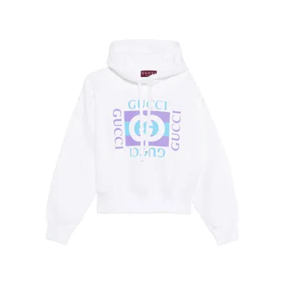 Gucci Hooded Sweatshirt With Print In White