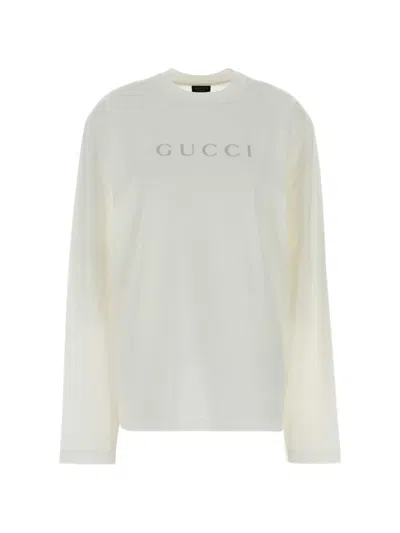 Gucci Cotton Logo-print Long-sleeve T-shirt In White