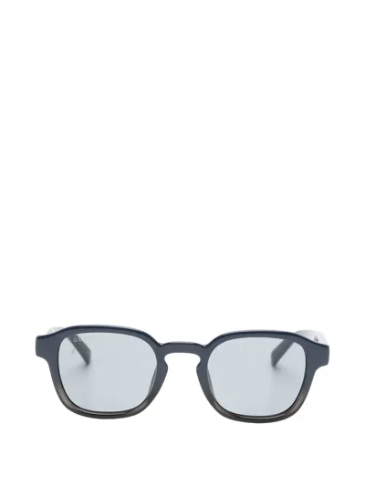 Gucci Logo-print Square-frame Sunglasses In Blue