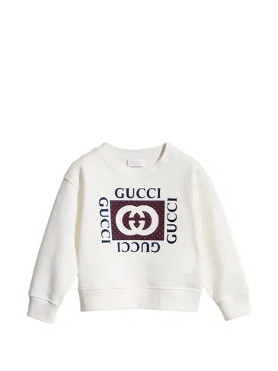 Gucci Kids' Logo-print Sweatshirt In White