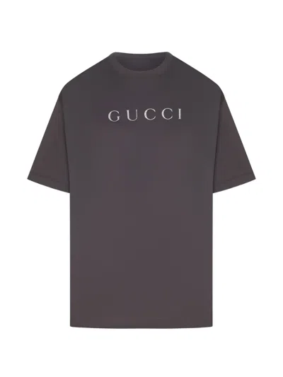 Gucci Logo-print T-shirt In Brown