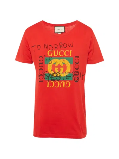 Pre-owned Gucci Logo-print T-shirt In Red
