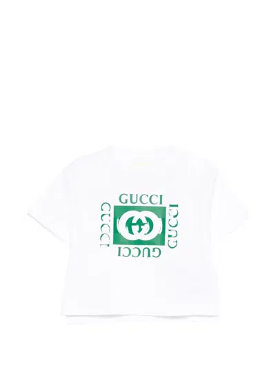 Gucci Babies' Logo-print T-shirt In White