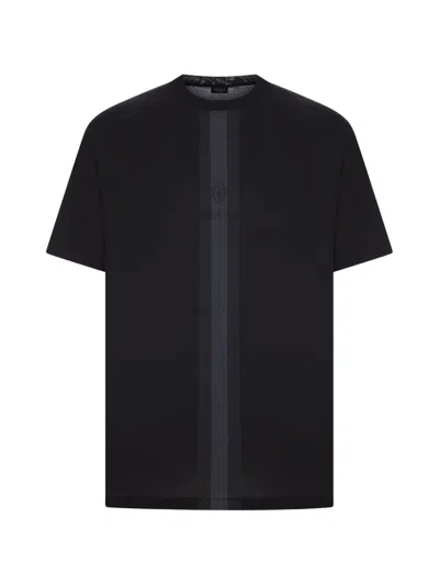 Gucci Logo-print Vertical-stripe T-shirt In Black