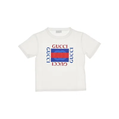Gucci Logos Print T-shirt Kids In Yellow