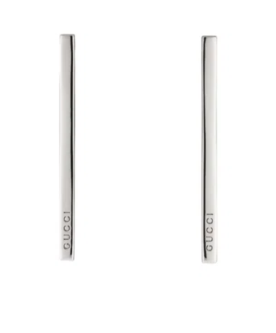 Gucci Long Bar Earrings In Palladium Color