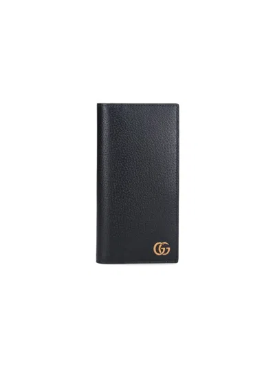 Gucci Long Bi-fold Wallet "gg Marmont" In Black  