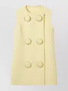Gucci Long Buttoned Sleeveless Vest In Yellow