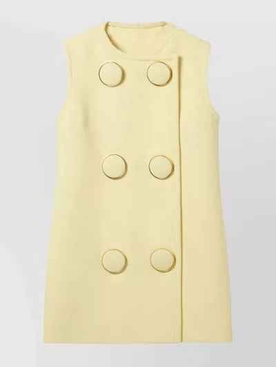 Gucci Long Buttoned Sleeveless Vest In Yellow