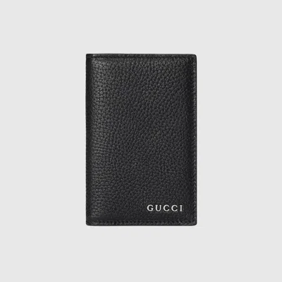 Gucci Long Card Case With Logo In Black