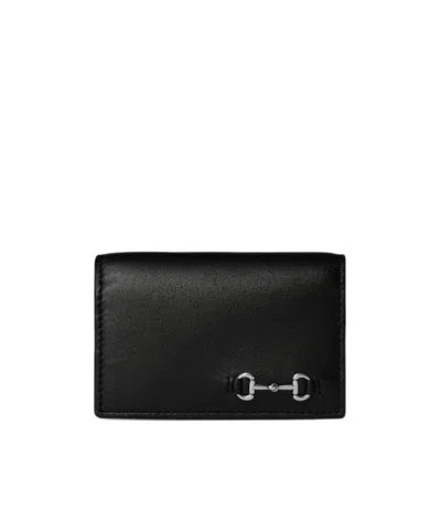 Gucci Long Card Case With Horsebit In Black
