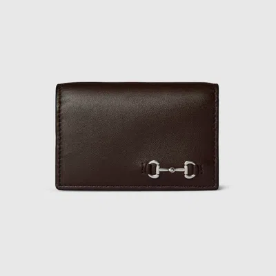 Gucci Long Card Case With Horsebit In Brown