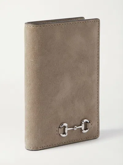 Gucci Long Card Case With Horsebit In Neutral
