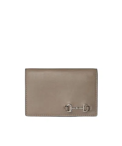 Gucci Long Card Case With Horsebit In Brown