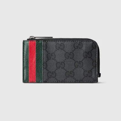 Gucci Long Card Case With Web Card Slots In Black