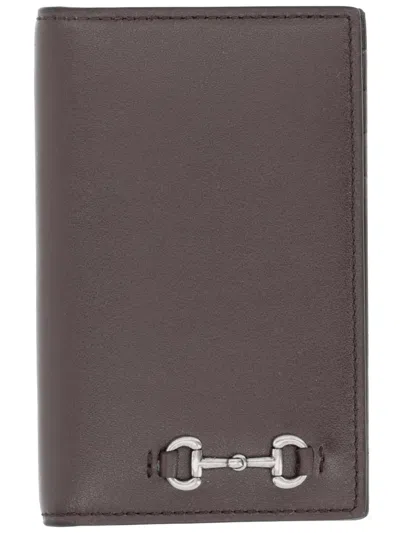 Gucci Long Card Holder In Brown