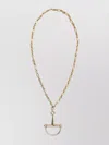 Gucci Long Chain Necklace With Removable Stirrup Pendant In Gold