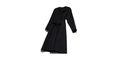 Gucci Long Coat With Gg Inside In Black