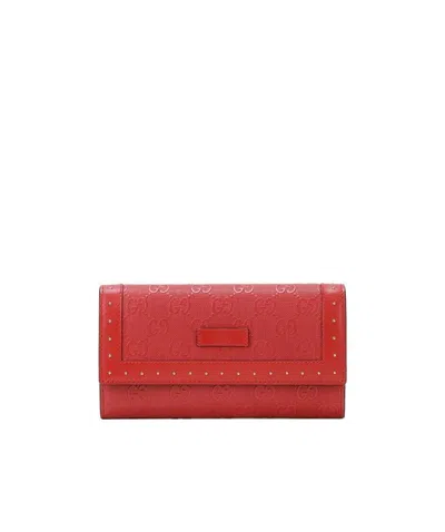 Gucci Long Double-folded Wallet In Red