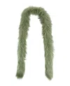 Gucci Long Fluffy Faux Fur Scarf With Shaggy Texture In Green