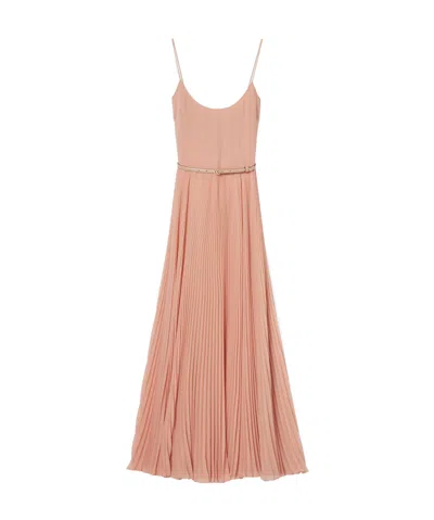 Gucci Long Georgette Dress In Pink
