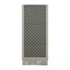 Gucci Moon Jacquard Wool Reversible Scarf In Gray