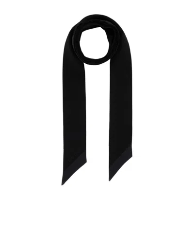 Gucci Long Silk Scarf In Black