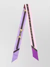Gucci Long Silk Twill Scarf With Belt Print In Multi