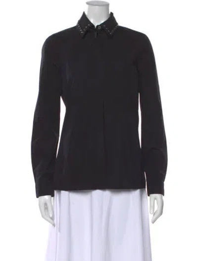 Pre-owned Gucci Long Sleeve Blouse In Black