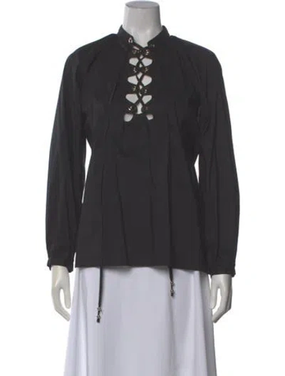 Pre-owned Gucci Long Sleeve Blouse In Black