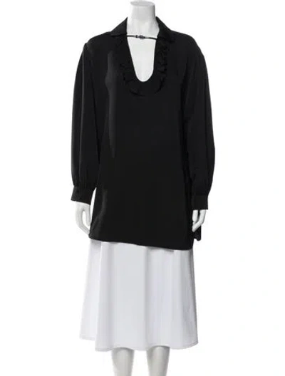 Pre-owned Gucci Long Sleeve Blouse In Black