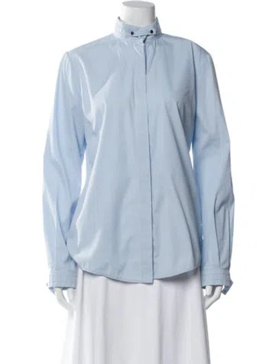 Pre-owned Gucci Long Sleeve Blouse In Blue
