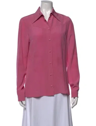 Pre-owned Gucci Long Sleeve Blouse In Pink
