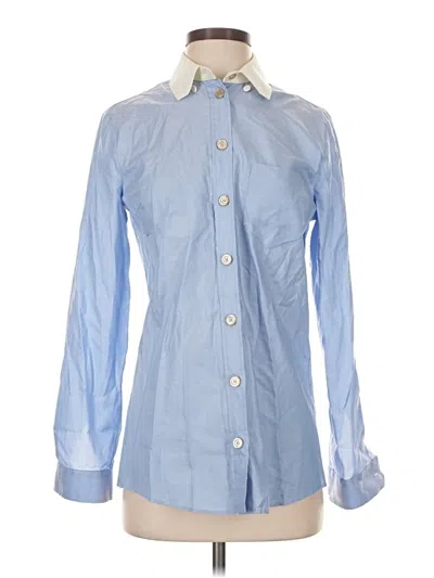 Pre-owned Gucci Long Sleeve Button Down Shirt In Blue