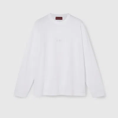 Gucci Long-sleeve Cotton Jersey T-shirt In White