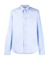 Gucci Long-sleeve Cotton Shirt In Blue