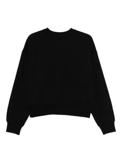 Gucci Long Sleeve Crew-neck Boxy Sweater In Black