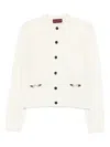 Gucci Women Wool And Cashmere Cardigan With Metal Horsebit In White