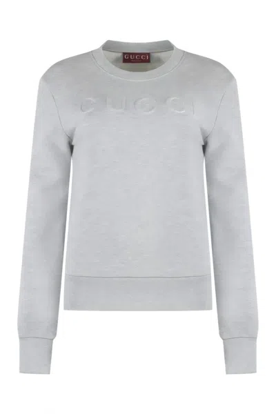 Gucci Cotton Crew-neck Sweatshirt In Gray