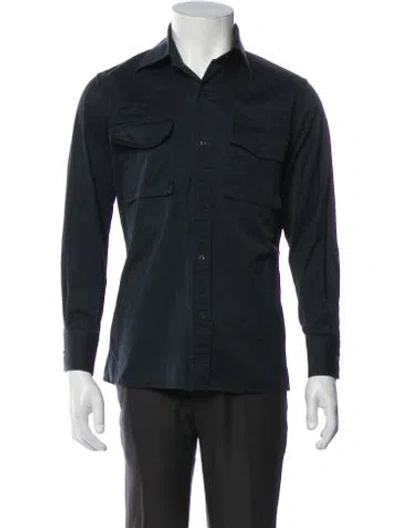 Pre-owned Gucci Long Sleeve Denim Shirt In Blue