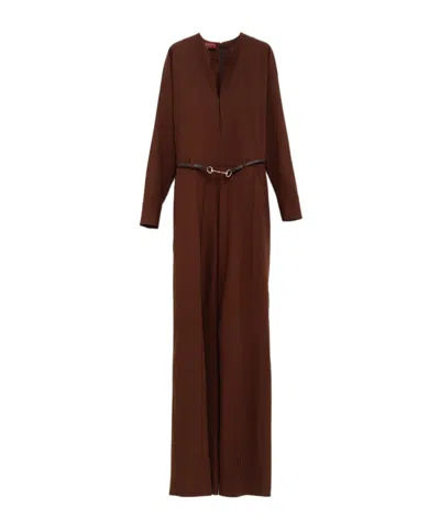 Gucci Long Sleeve Dress In Brown