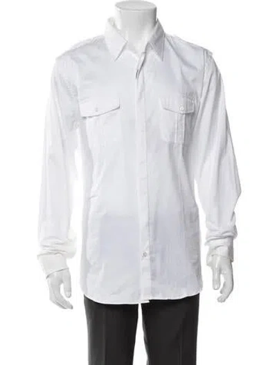 Pre-owned Gucci Long Sleeve Dress Shirt In White