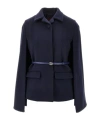 Gucci L Cloth Jacket With Cape Effect In Blue